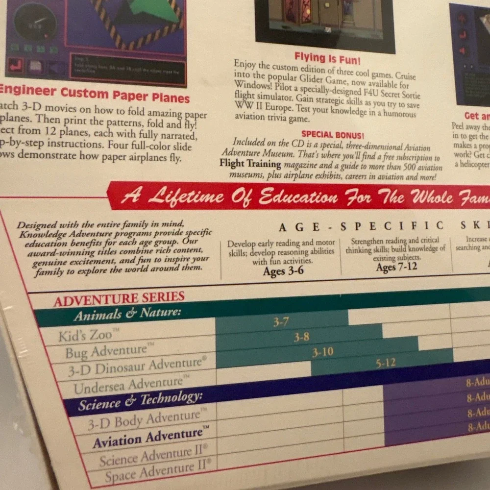 Knowledge Adventure Aviation Adventure PC CD-Rom‎ Game Sealed 1994 JumpStart
